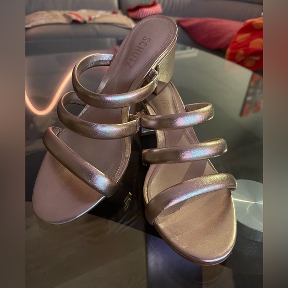 Schutz Metallic Sandals - Picture 2 of 4